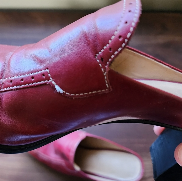 Franco Sarto Red Leather Loafer Mules - Picture 9 of 9